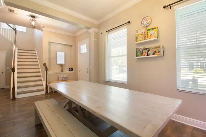 This space is currently used as class. Could be formal living, dining or office