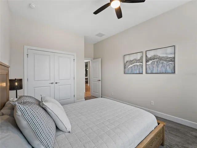 Bedroom two is conveniently located near the main bathroom.