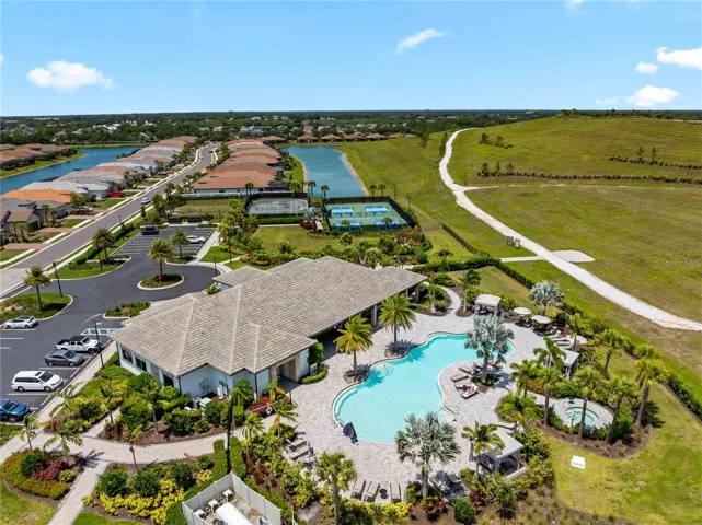 Aerial views of the stunning resort-style pool.