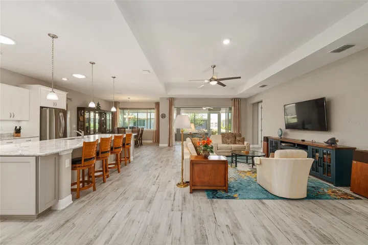 Spacious open floor plan connecting the kitchen, dining, and great room—perfect for everyday living and entertaining.