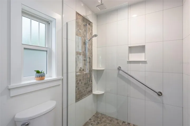 Step-in Shower with Handrail