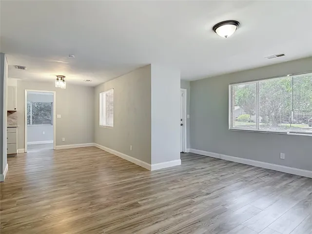 The doorway to the living room