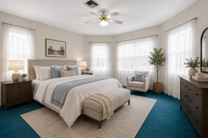 Master bedroom- virtually staged