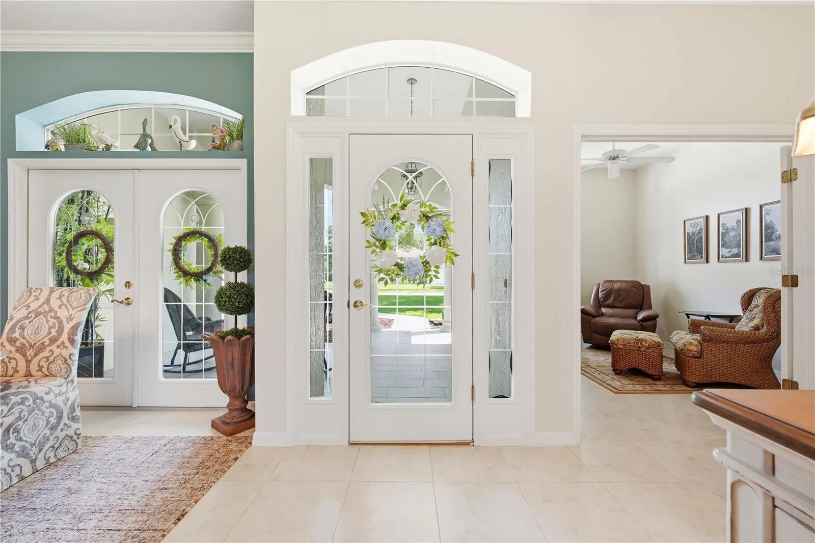 Front door - Southern charmer with lots of light - tile floors throughout home - flex room to right