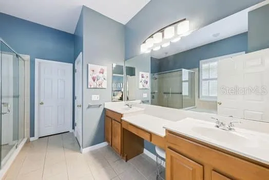 Primary Bathroom with double sink vanity