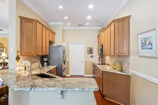 Kitchen with granite counter tops