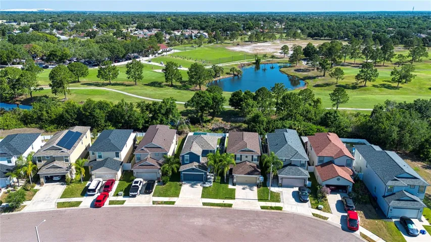 Drone Image Showing The Golf Coarse And Water View