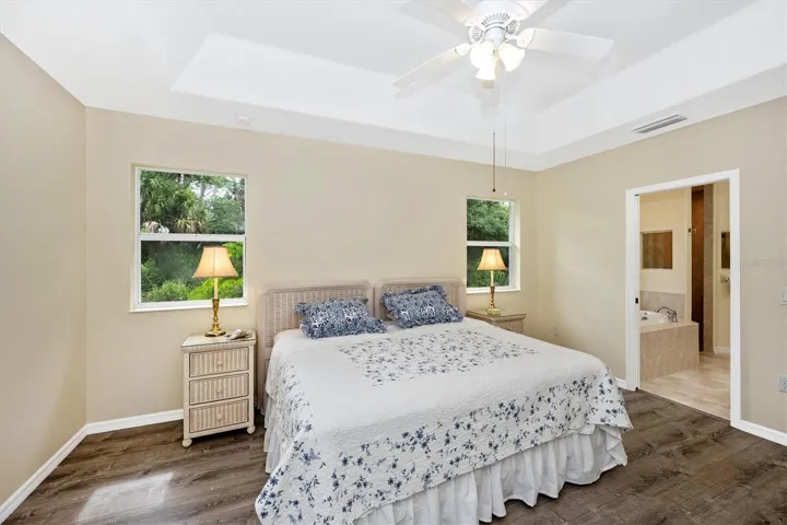 Primary bedroom showing king-sized bed