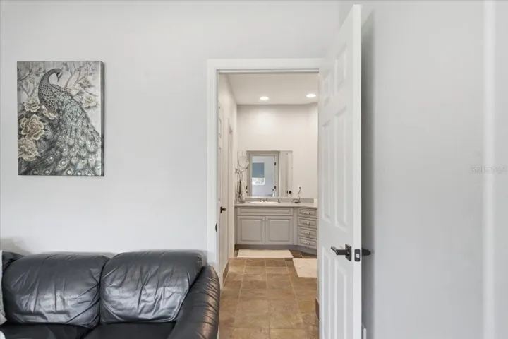 View of jack-and -Jill bathroom from 2nd bedroom