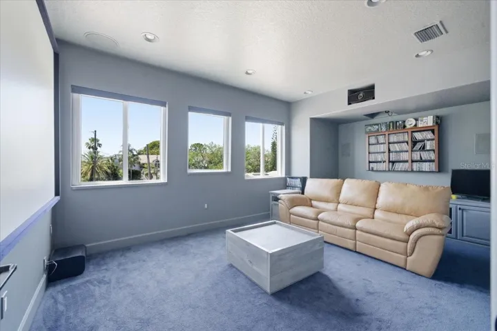 2nd level Media room with screen