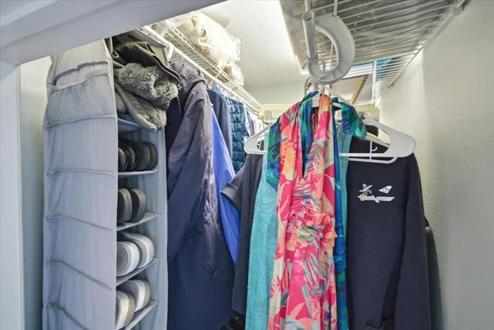 Deep closet with shelving