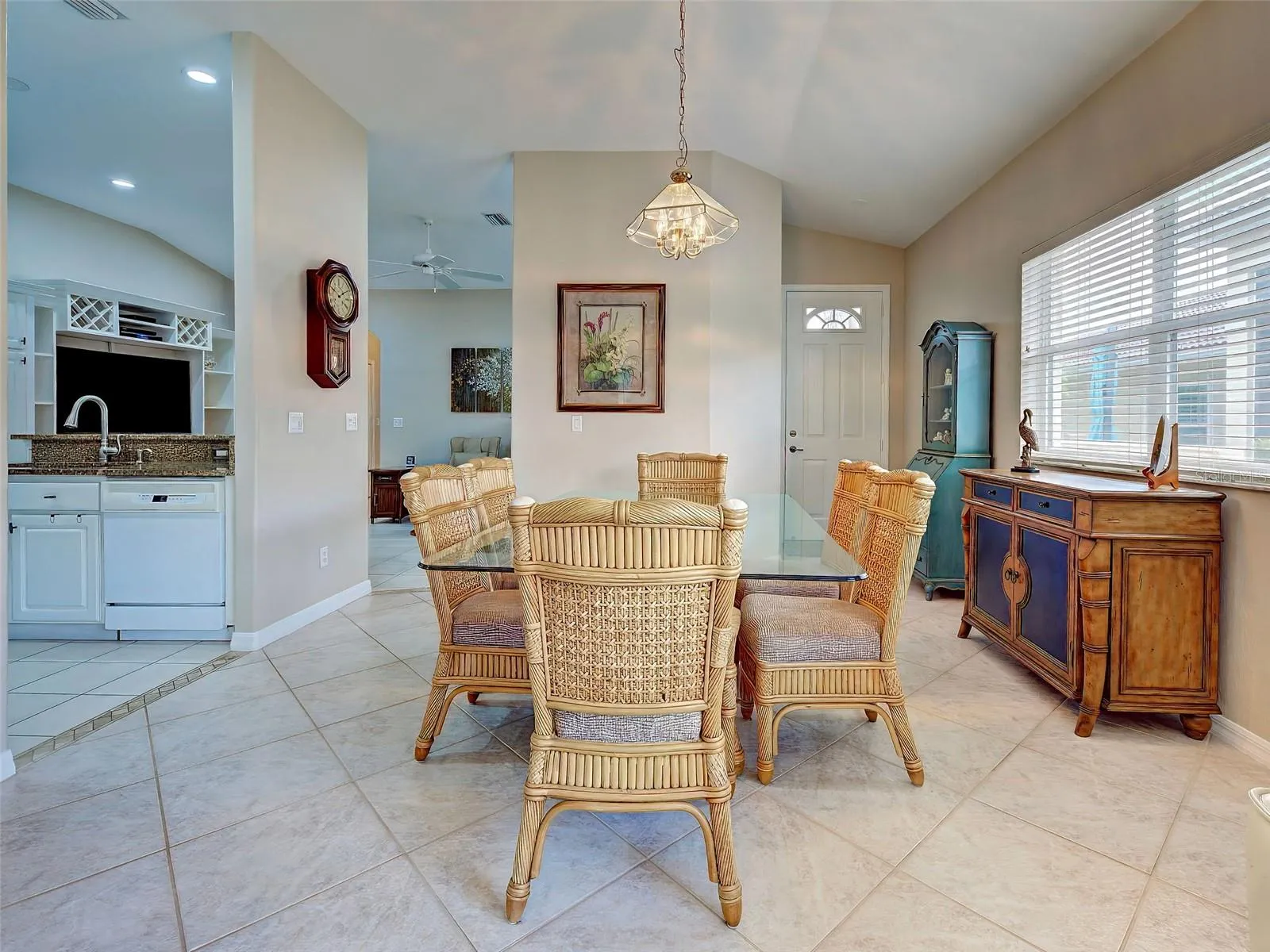 This is a great entertainment space, the kitchen opens to the dining room for easy acess.