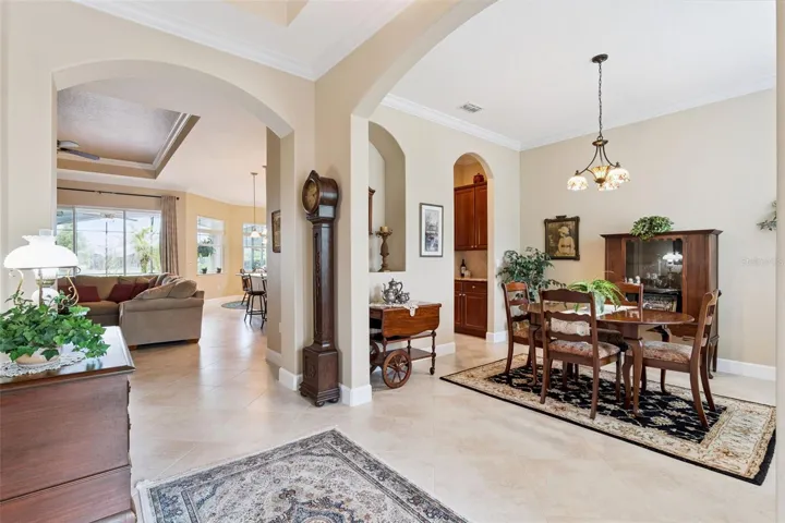 Foyer looking into dining room