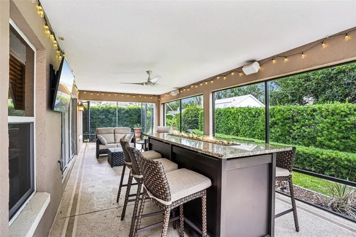 Table with firepit