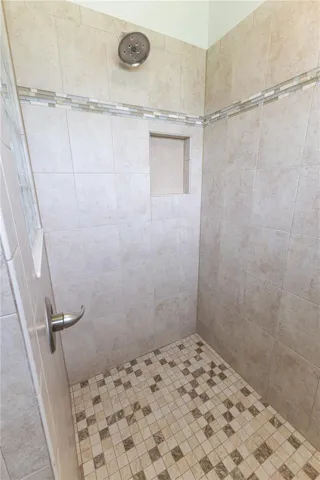 Shower in primary bathroom