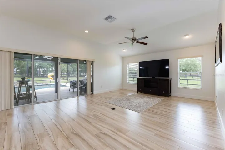 Living area opens to pool