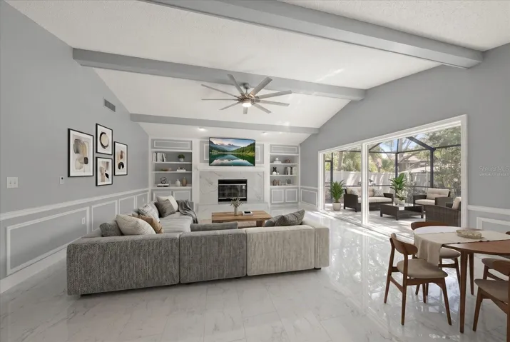 Virtually Staged Family Room