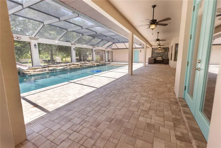 Ceiling fans make the space usable all year