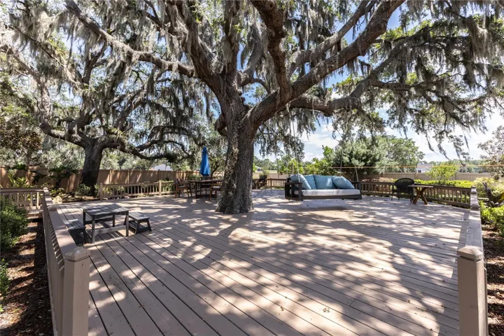 Outdoor deck leading to playground
