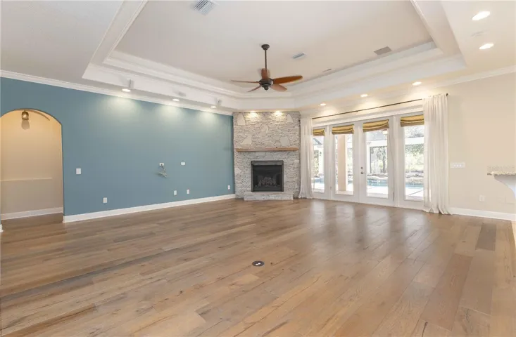 Living area opens to pool