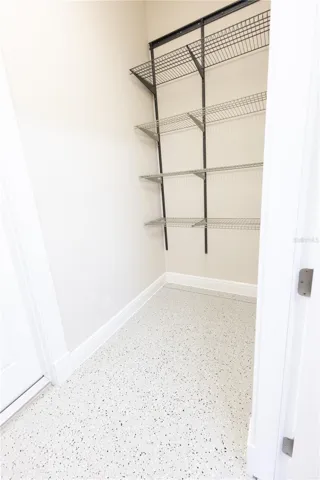 Closet in attached garage