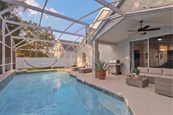 Pool deck and Lanai Outdoor living areaVirtually staged