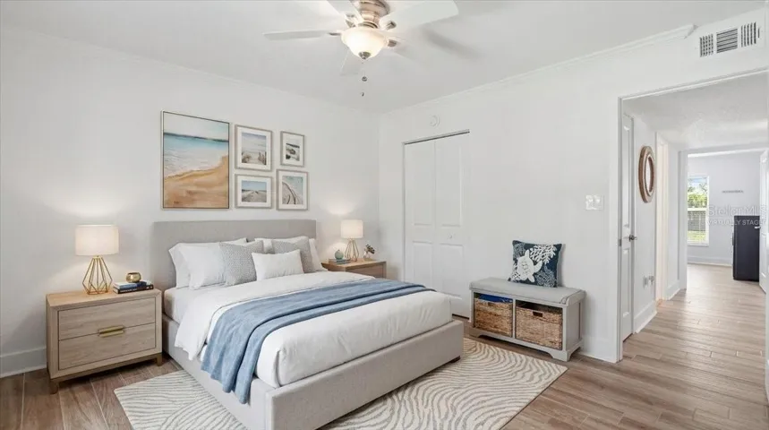 Virtually staged bedroom 1