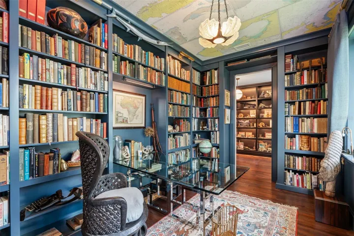 Private Library Wrapped in Custom Millwork