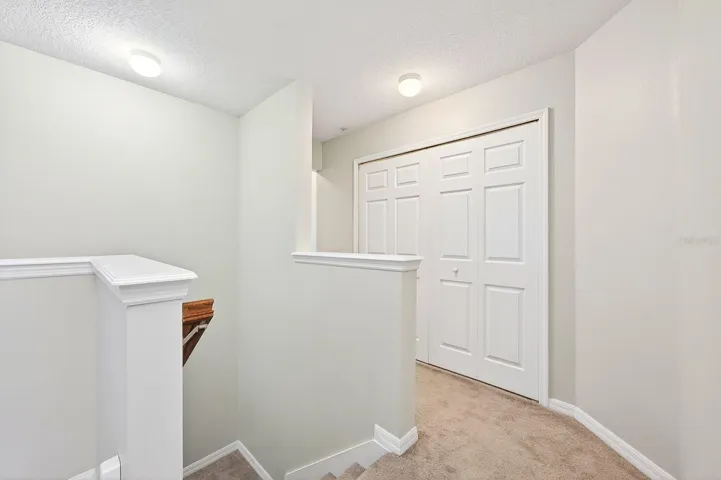 Laundry closet is on the second floor for easy access to the bedrooms.