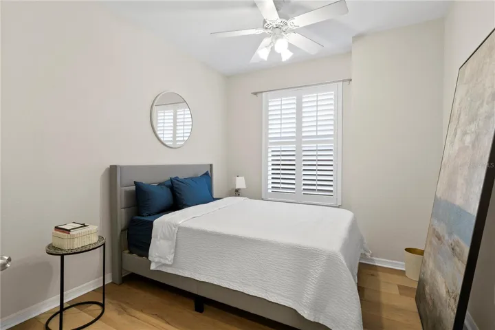 The nicely appointed secondary bedroom
