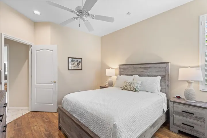 Private guest suite thoughtfully positioned to provide comfort and privacy for visiting family and friends