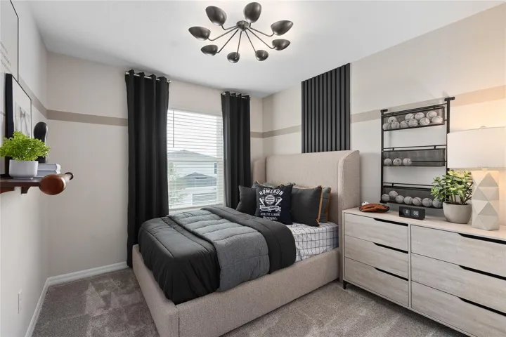 Model Home Design Only. Pictures and furnishings are for illustrative purposes only. Elevations, colors and options may vary. Furniture is for model home staging only.