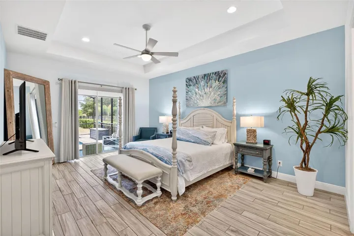 Primary suite has an extended floor plan