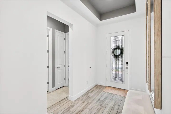 Foyer with tray ceiling
