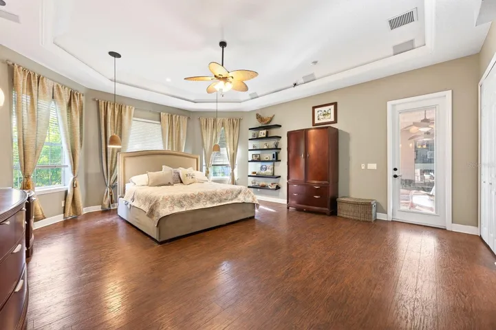 Oversized primary suite has direct access to the lanai.