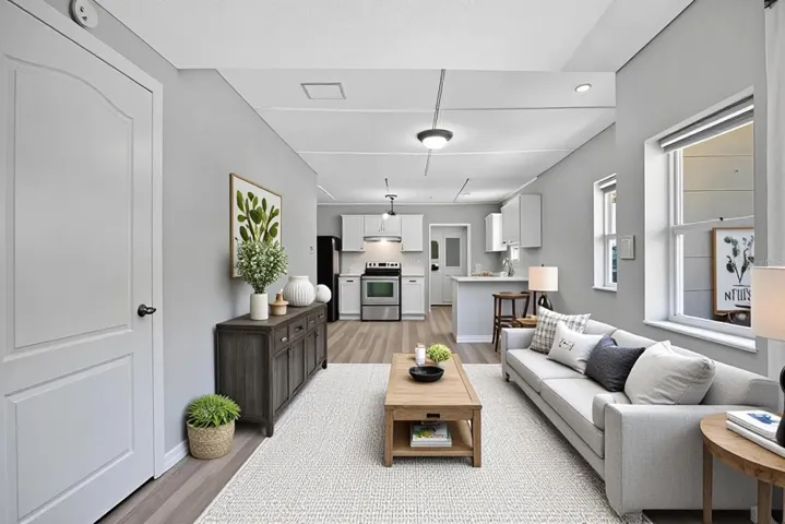 Virutally staged Familly room