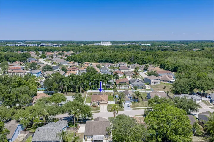 Arial Shot of Huge Backyard