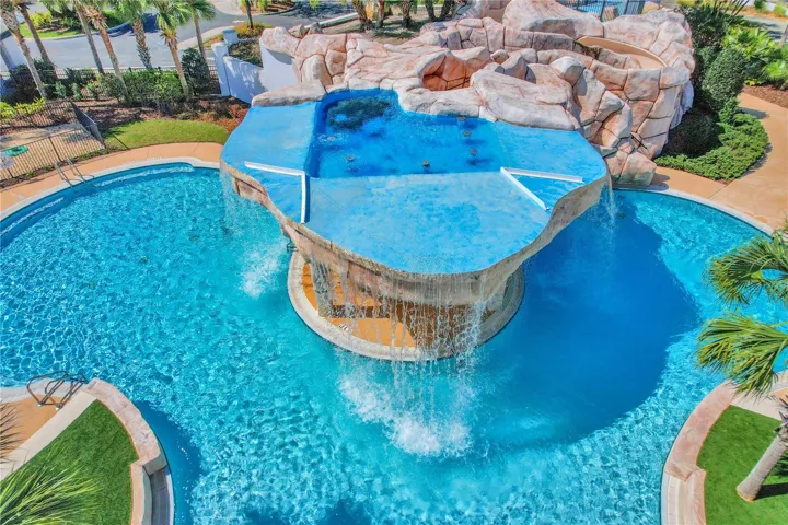 Resort Style Pool with Waterfalls