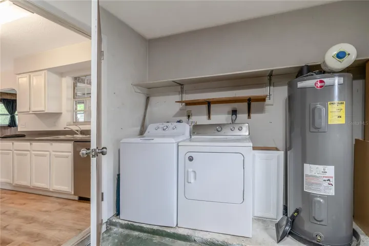 Laundry area in Garage