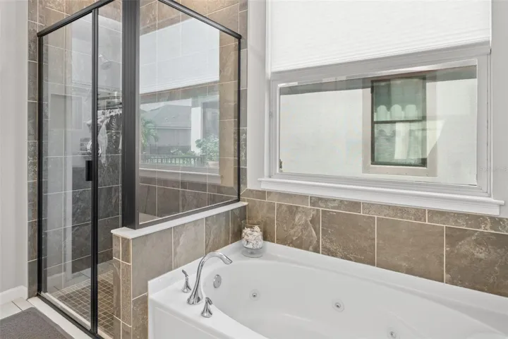 Primary bathroom with jetted tub