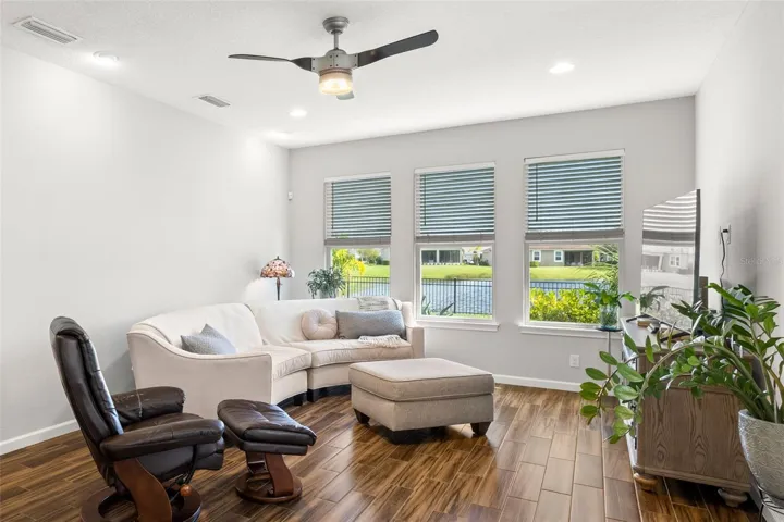Living Room windows are tinted on the top panes