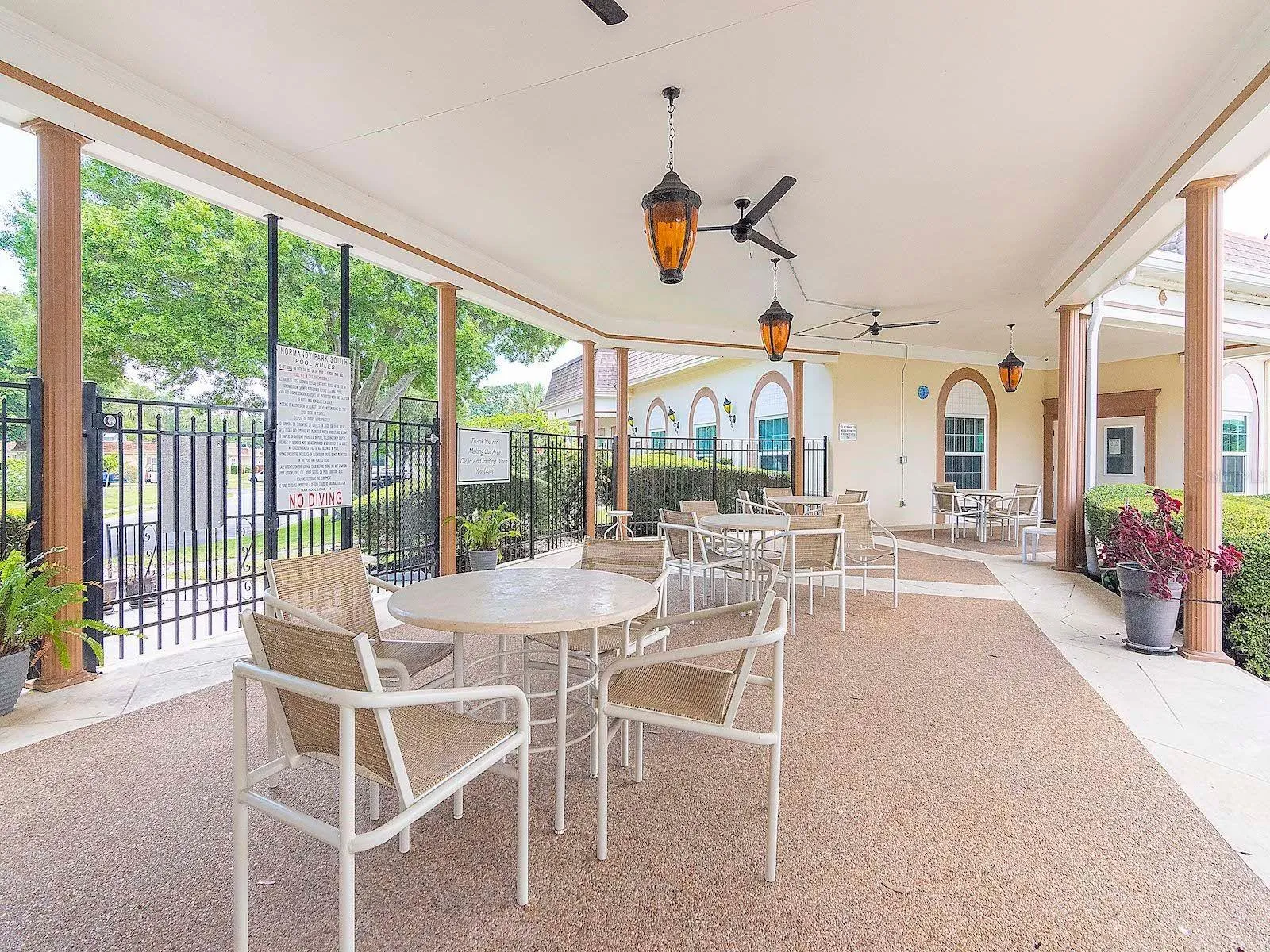 Portico Overlooks Pool