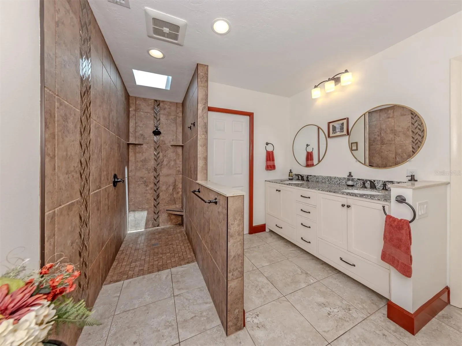 Primary bath with skylights