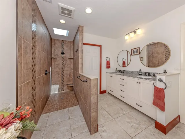 Primary bath with skylights