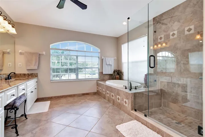 Beautiful Bath Featuring Walk-In Shower & Tub