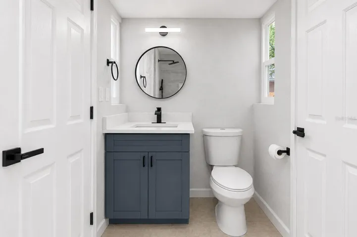 Updated bathroom with modern finishes