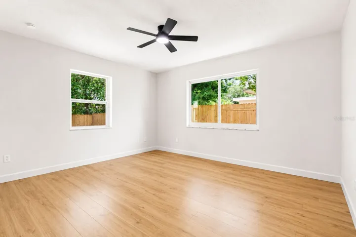Spacious bedroom with natural light