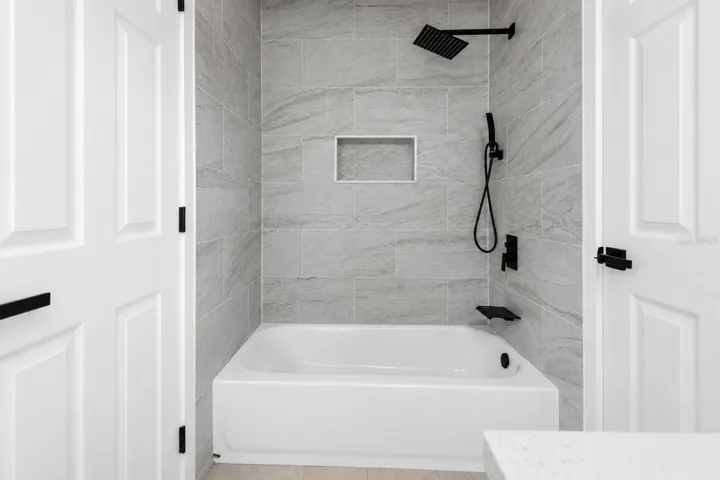 Updated bathroom with modern finishes
