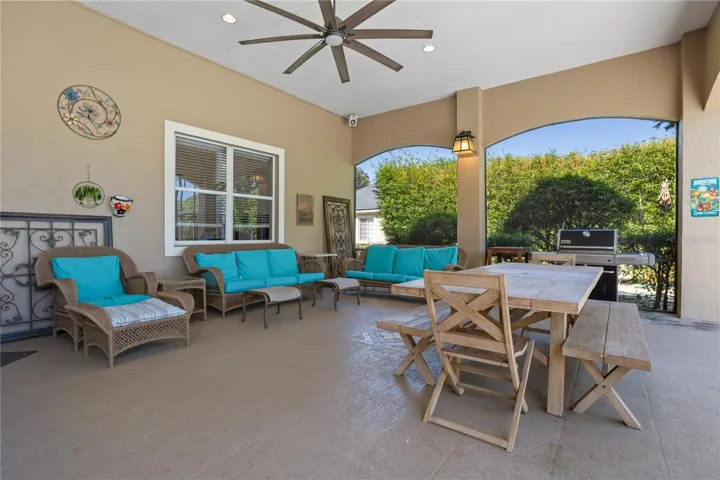 Covered pool patio space