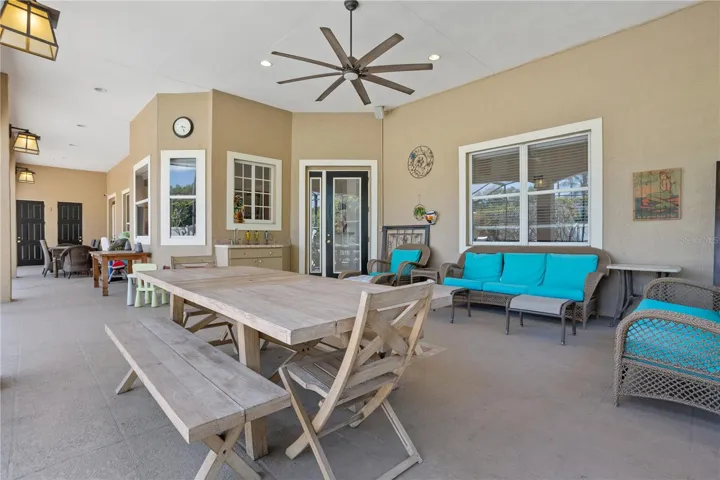 Covered pool patio space
